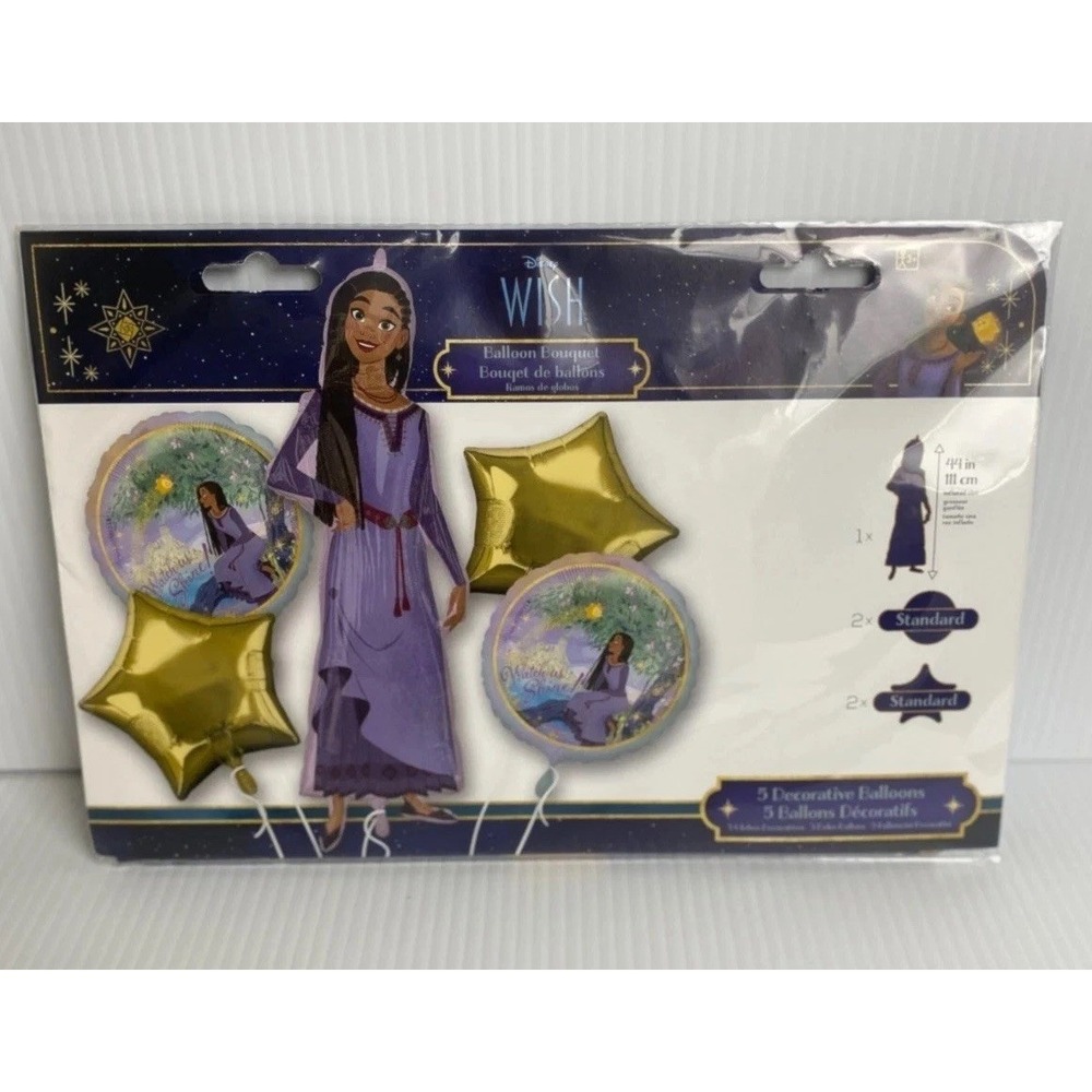 Disney Wish Balloon Bouquet Set Asha 5 Pc Star Girl Party Decor